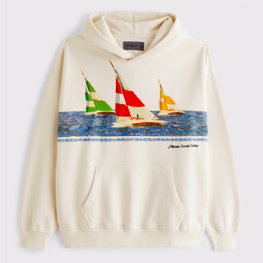 Men's Nautical Abercrombie Popover Graphic Hoodie